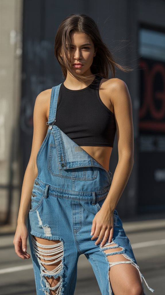 grunge style with crop top