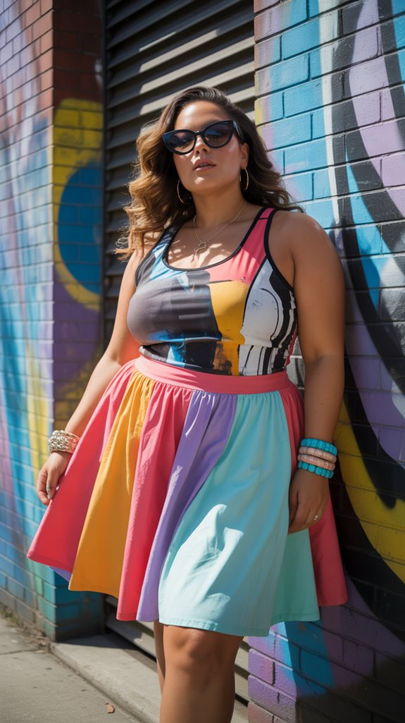 layered skirts graphic tanks