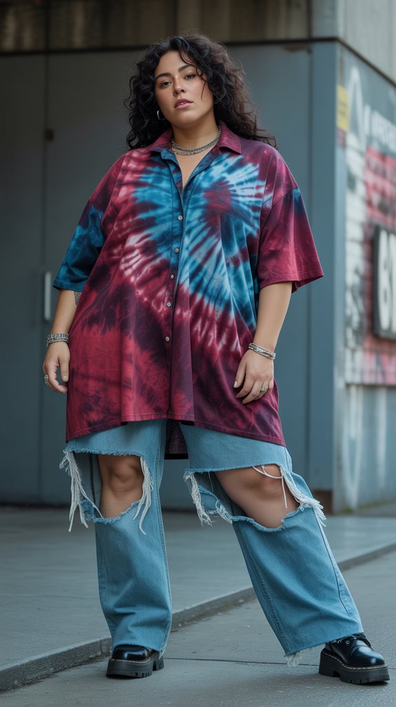 vibrant plus size grunge