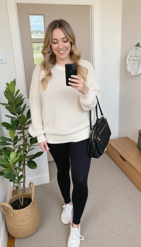 Athleisure Chic With Leggings and Oversized Sweater