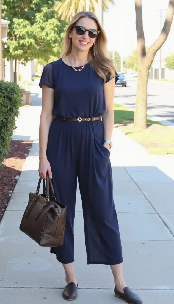 Jumpsuit With Comfortable Flat Shoes