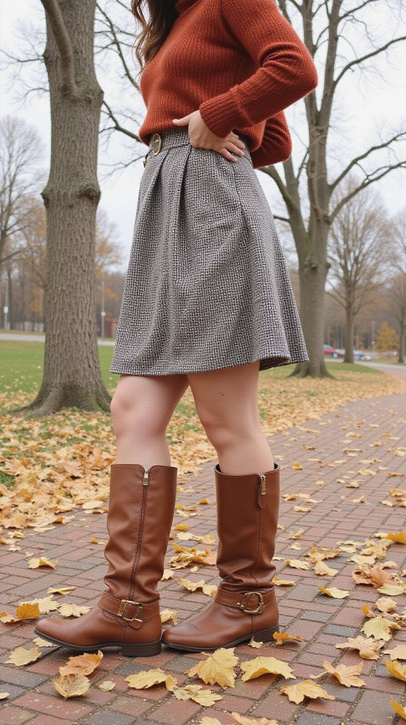 autumn checkered wool ensemble