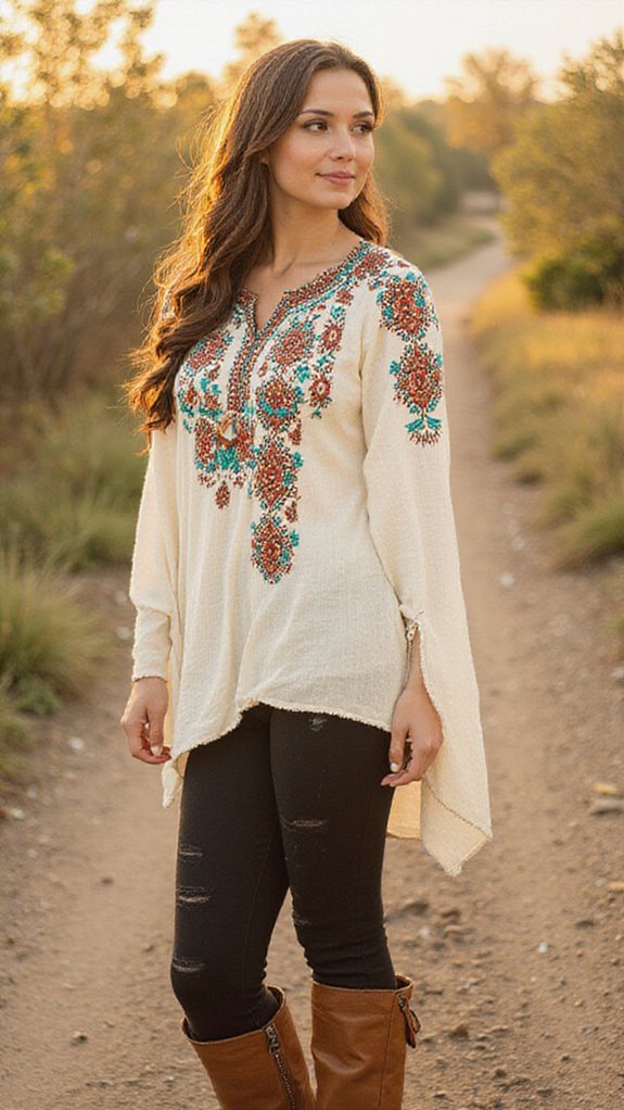 boho chic tunic legging ensemble