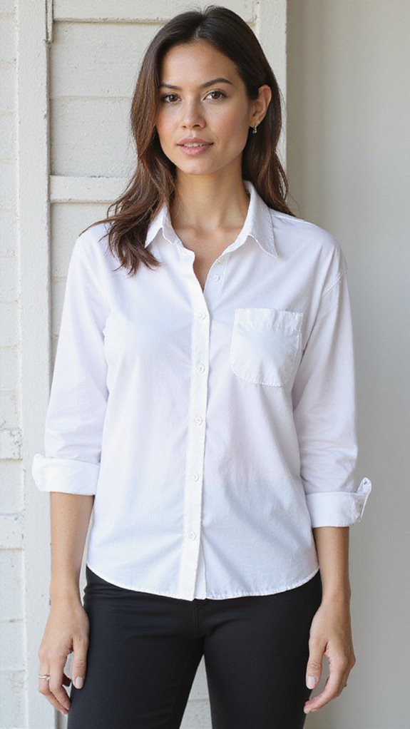 chic button down and leggings