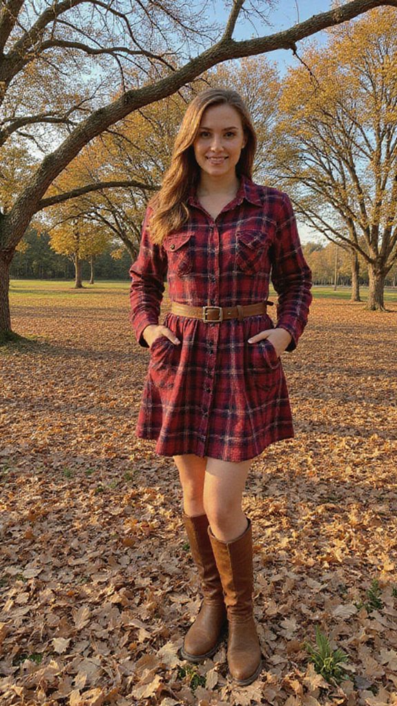 chic flannel dress styling