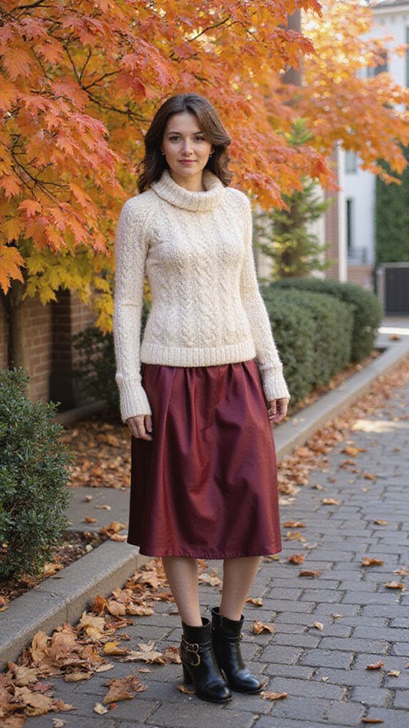 chic sweater slip skirt ensemble