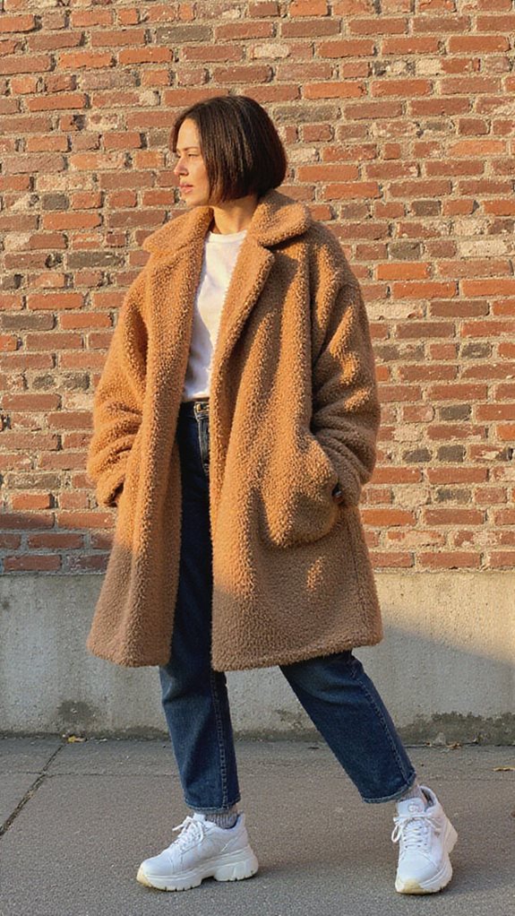 chic teddy coat ensemble