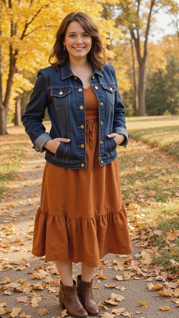 denim dress chic combination