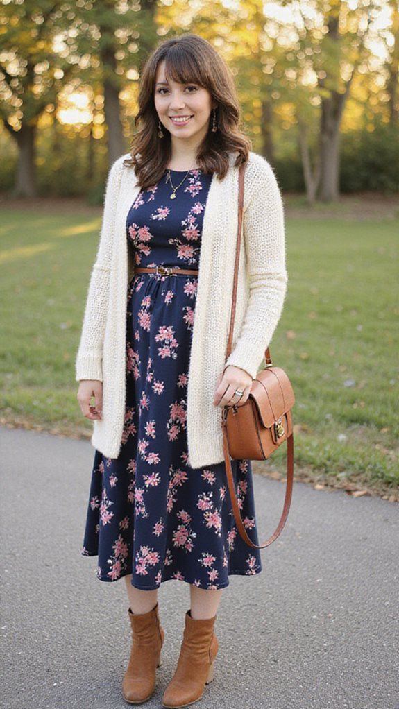 floral dresses with cardigans