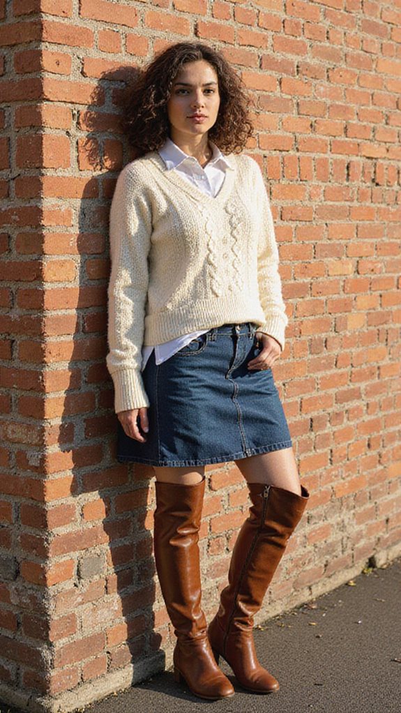 layered tops with denim