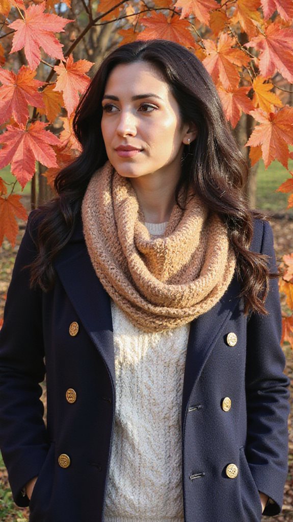 peacoat and scarf pairing
