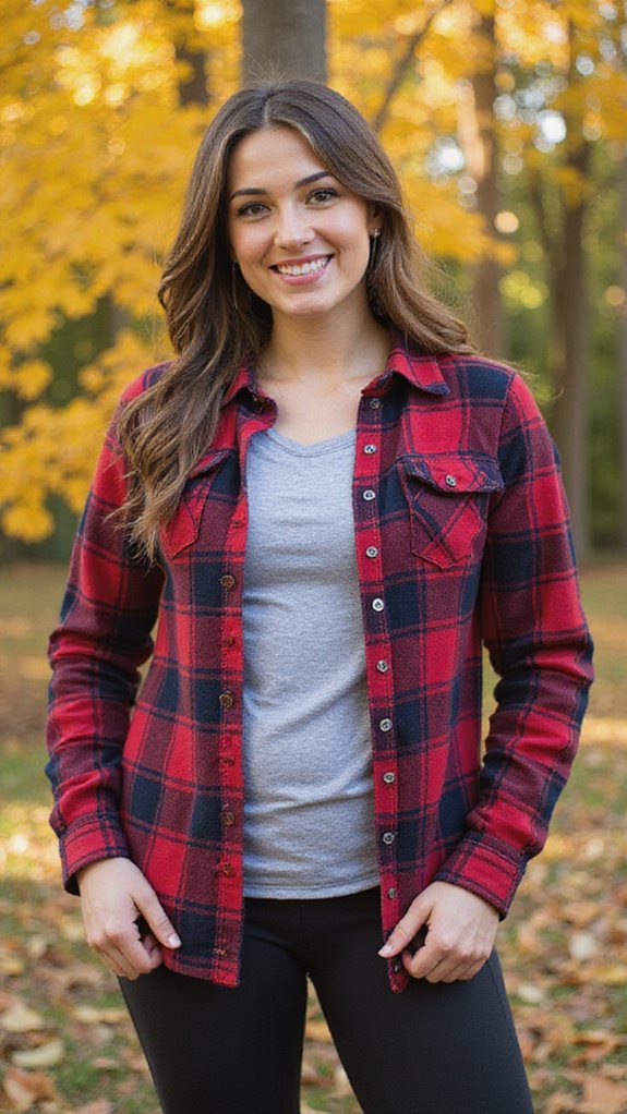 plaid flannel layered outfit
