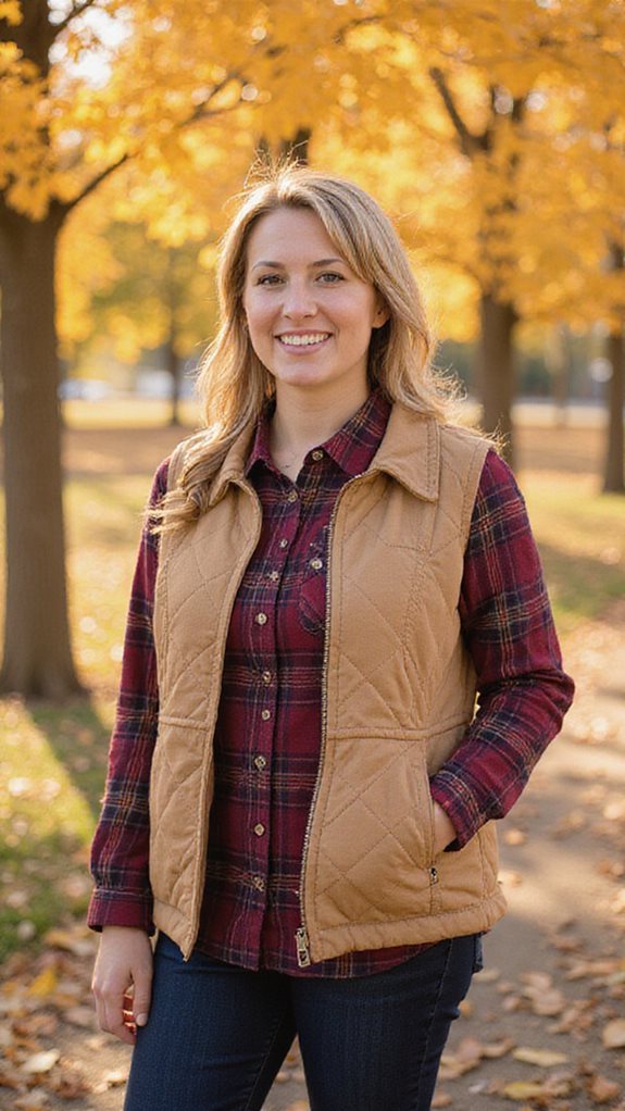 plaid shirt vest style