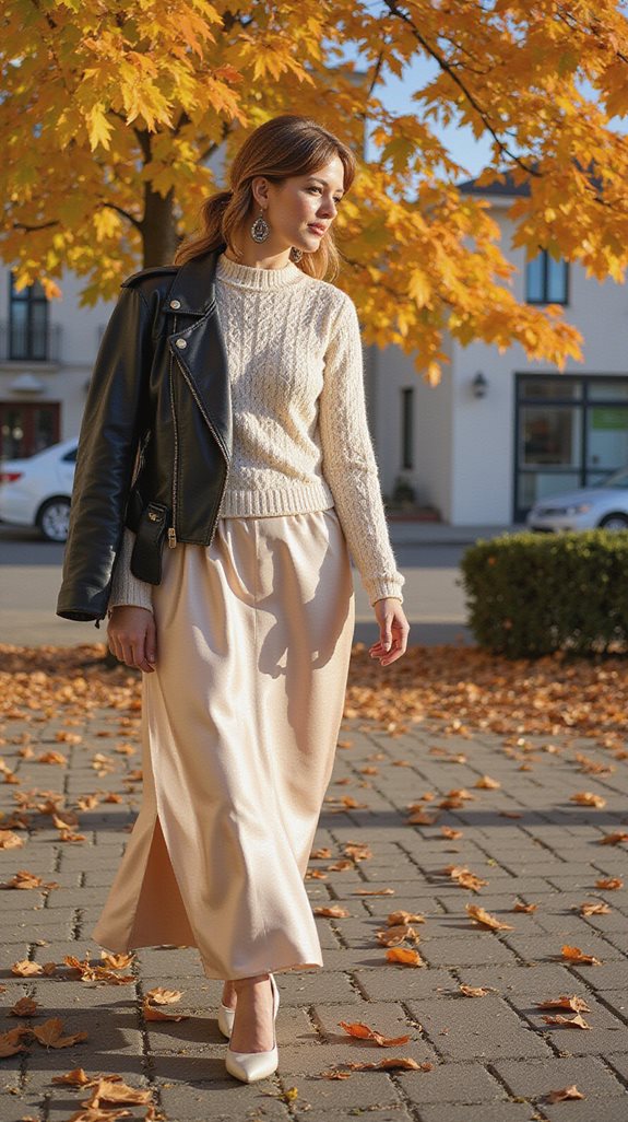 satin knit moto jacket