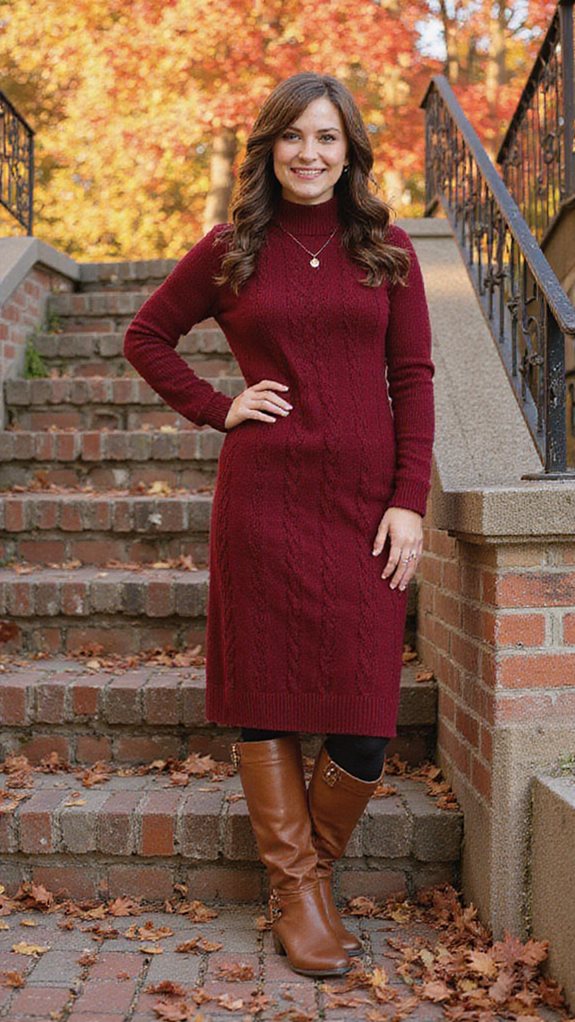 sweater dress boot pairing