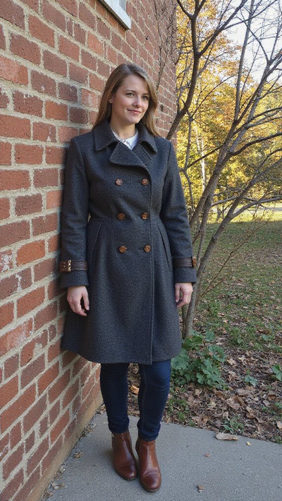 wool coat ankle boots elegance
