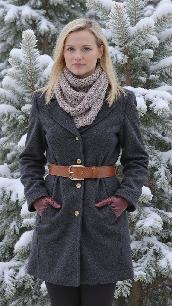 belted coats define silhouette