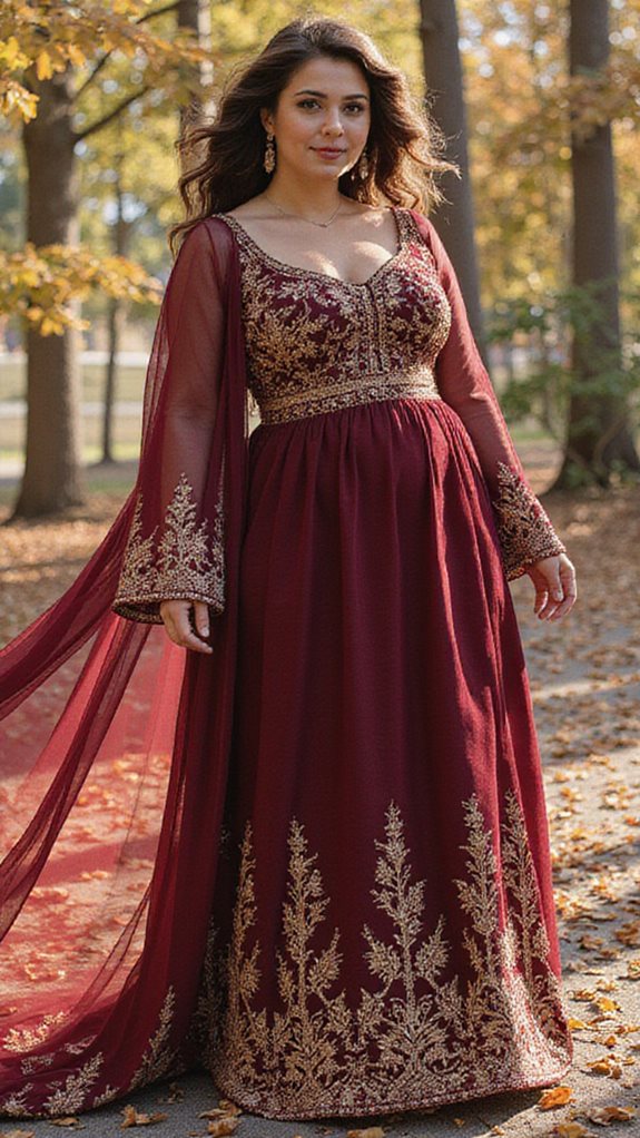 bohemian embroidered bell sleeves