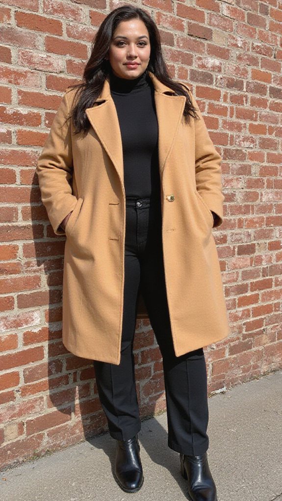 camel trench coat elegance
