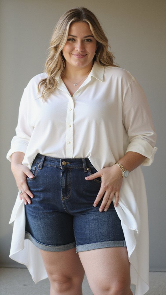 chic denim shorts tunic