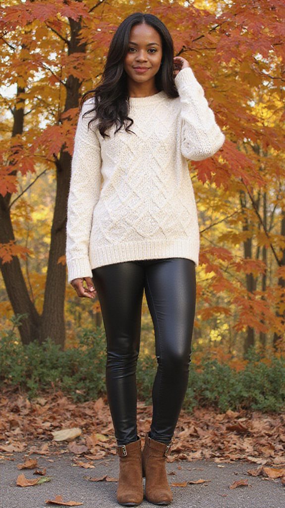 chunky knit sweater styling