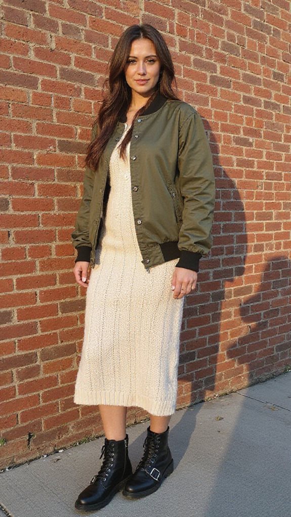 edgy feminine jacket ensemble