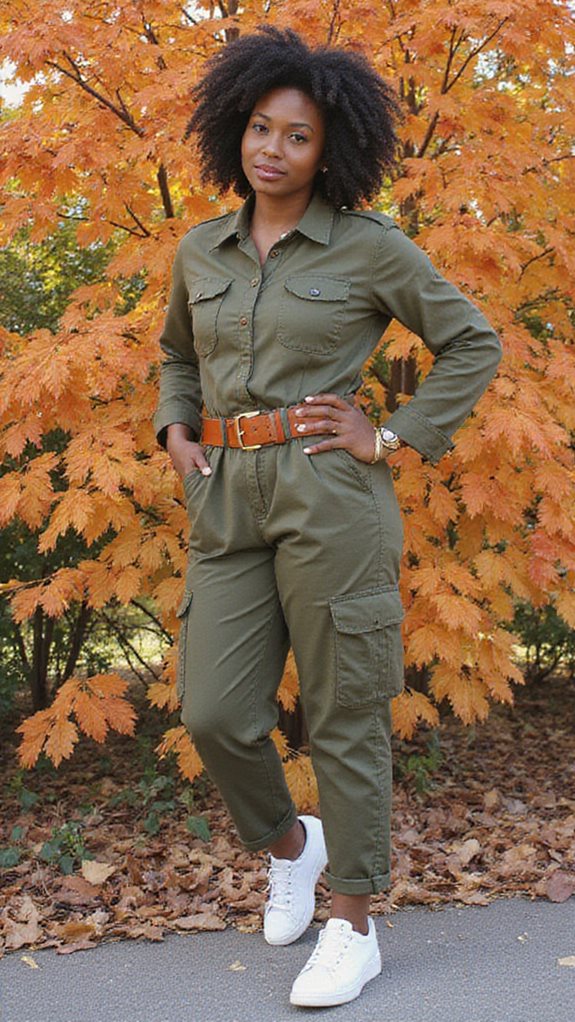 effortless olive green jumpsuit