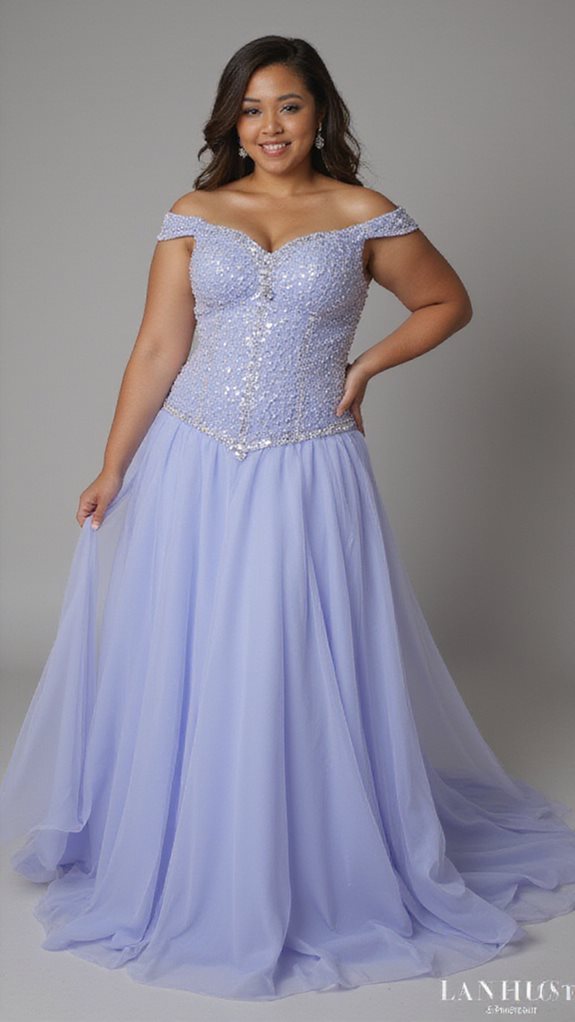 elegant off shoulder a line gown