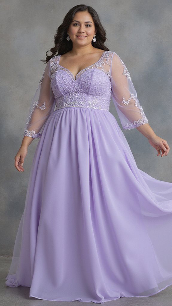 ethereal lavender gown elegance