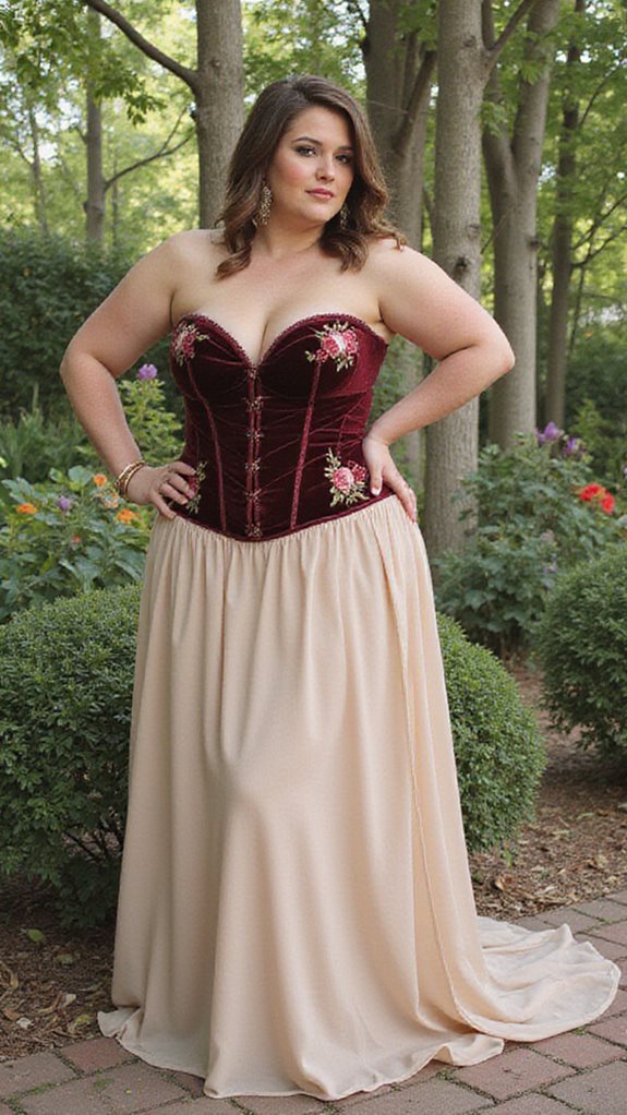 floral corset with maxi skirt