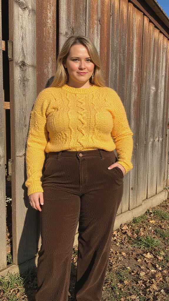 mustard yellow brown corduroy