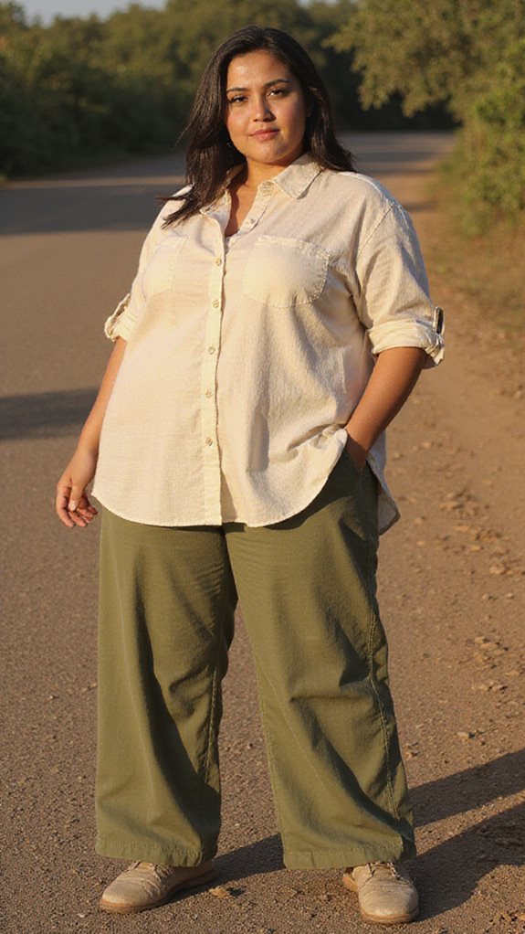 natural beige olive outfit