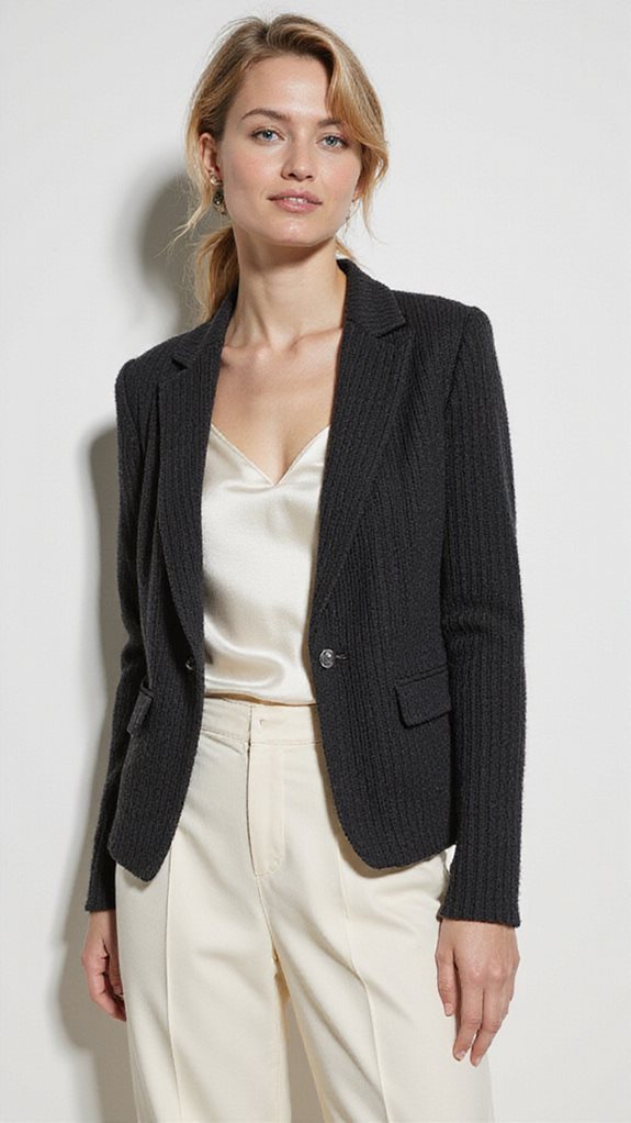 polished knit blazer outfit