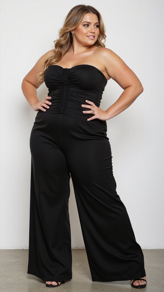 sophisticated bandeau palazzo ensemble