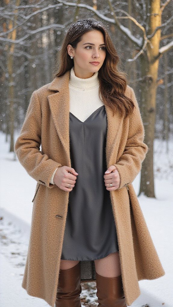 sophisticated slip dress layering