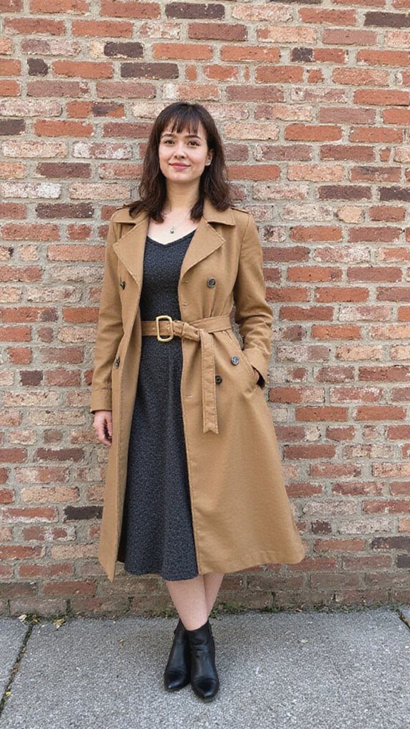 sophisticated trench coat styling
