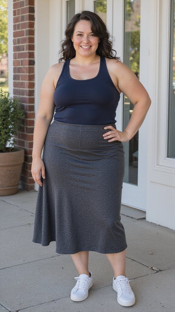 sporty chic midi outfit