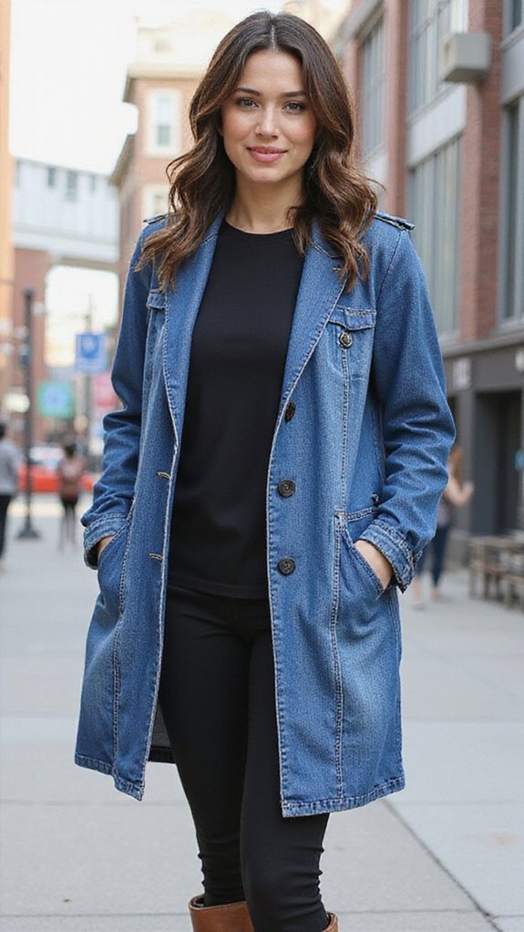 stylish denim blazer outfit
