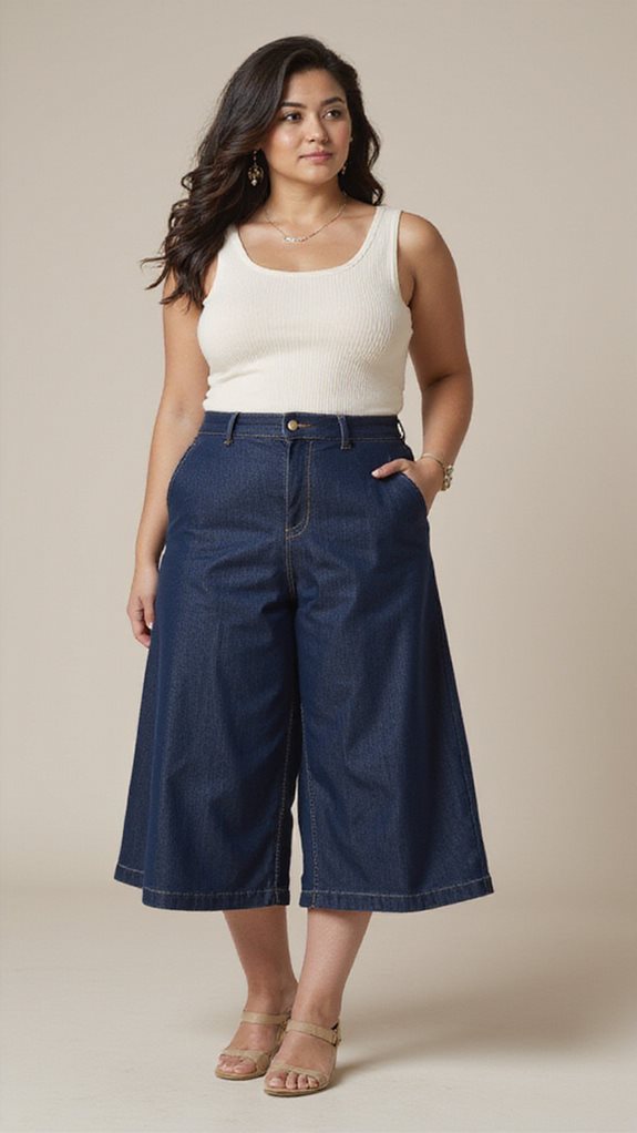 stylish denim culottes pairing