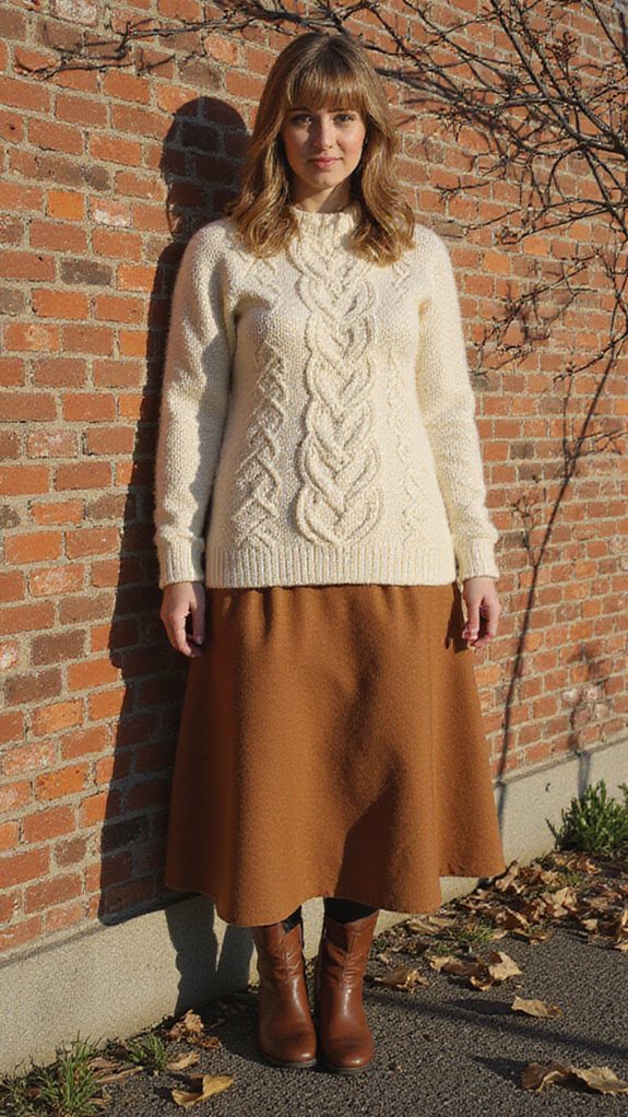 timeless cream cable knit