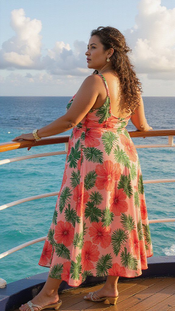 tropical print cruise dress