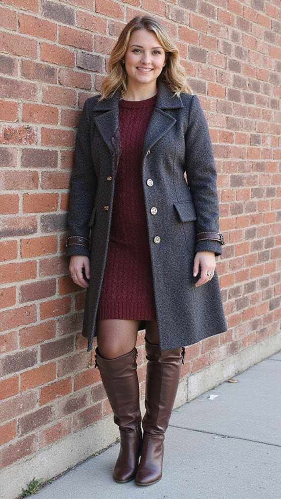 winter style coat dress boots