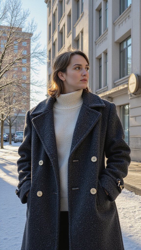 wool coat turtleneck styling elegance