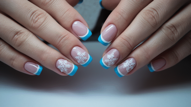 Winter French Tips Nails