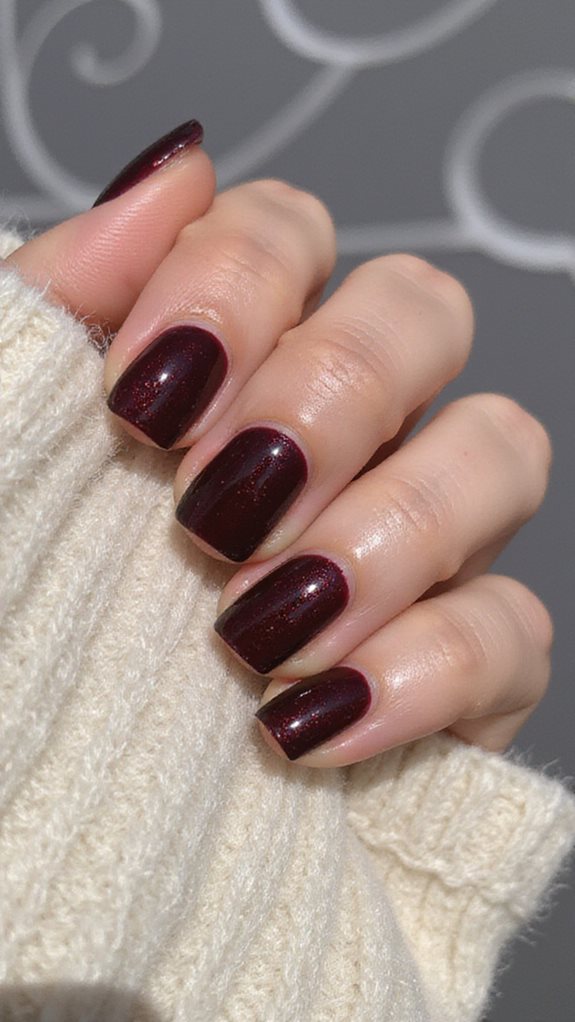 burgundy nails for winter