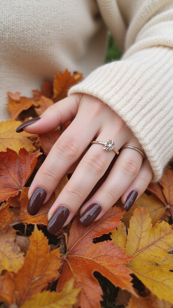 chocolate brown manicure elegance