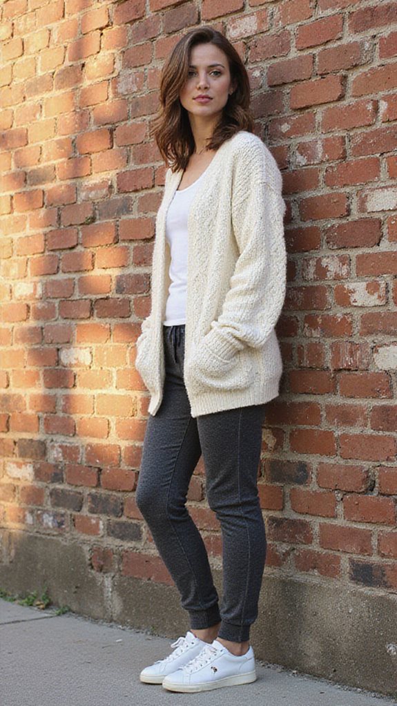 comfortable oversized cardigan outfit