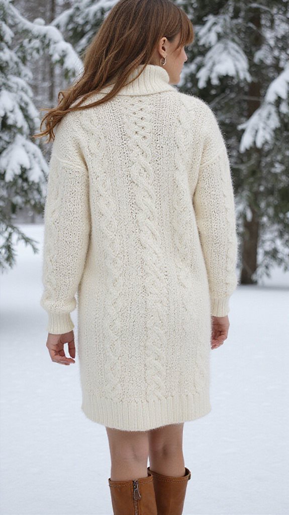 cozy off white sweater dress