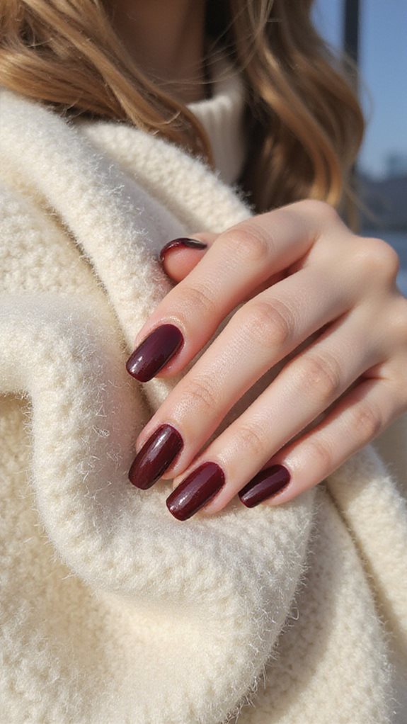 deep berry winter nails