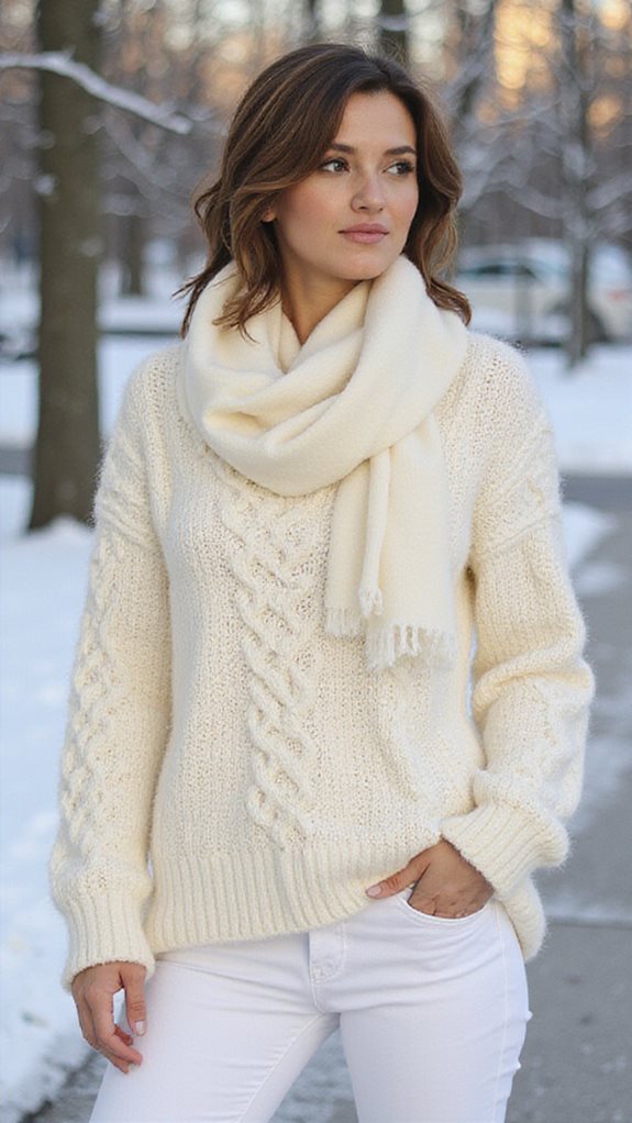 elegant cream winter outfit